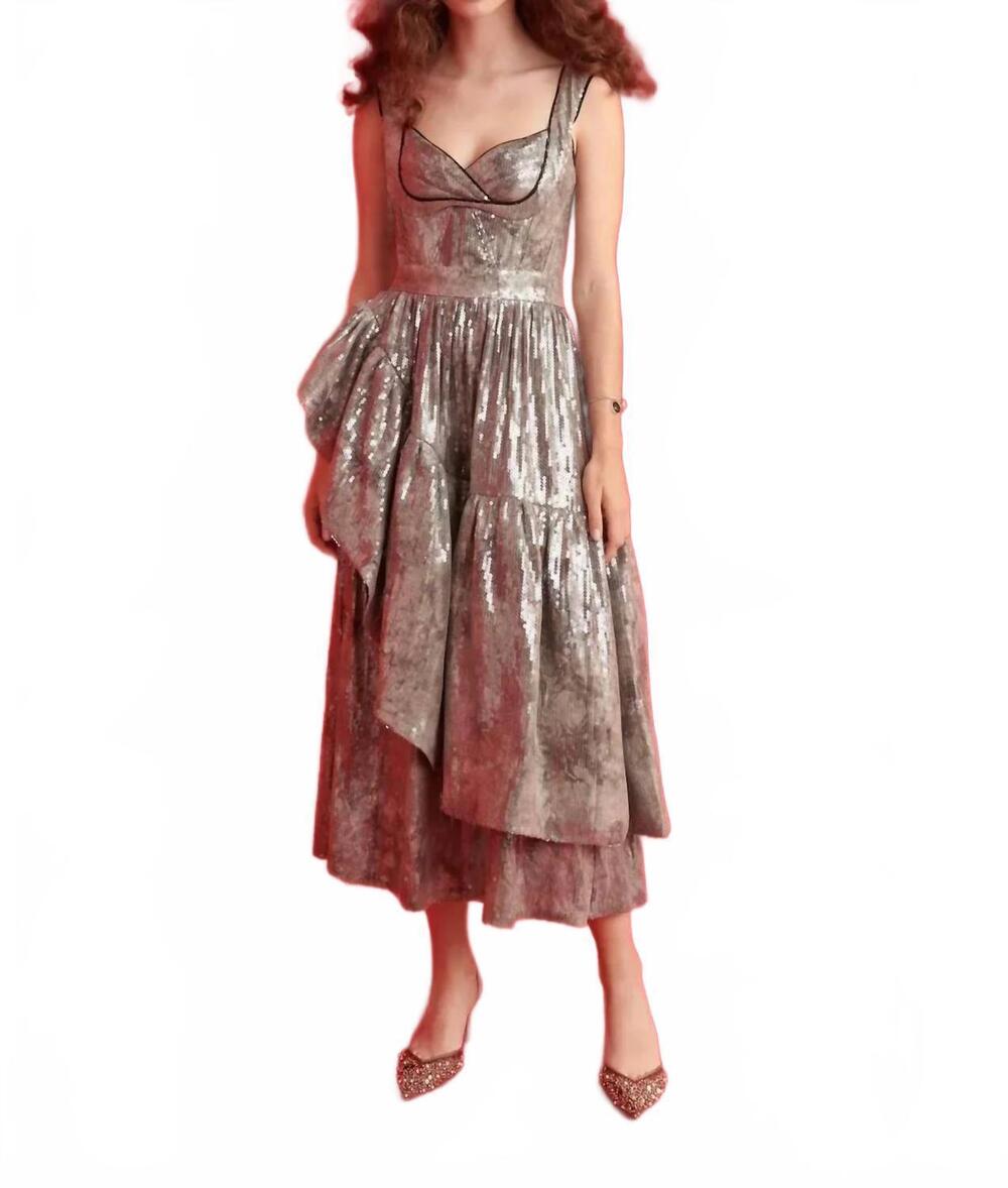 NEW CELIA B silvermoon midi dress in grey